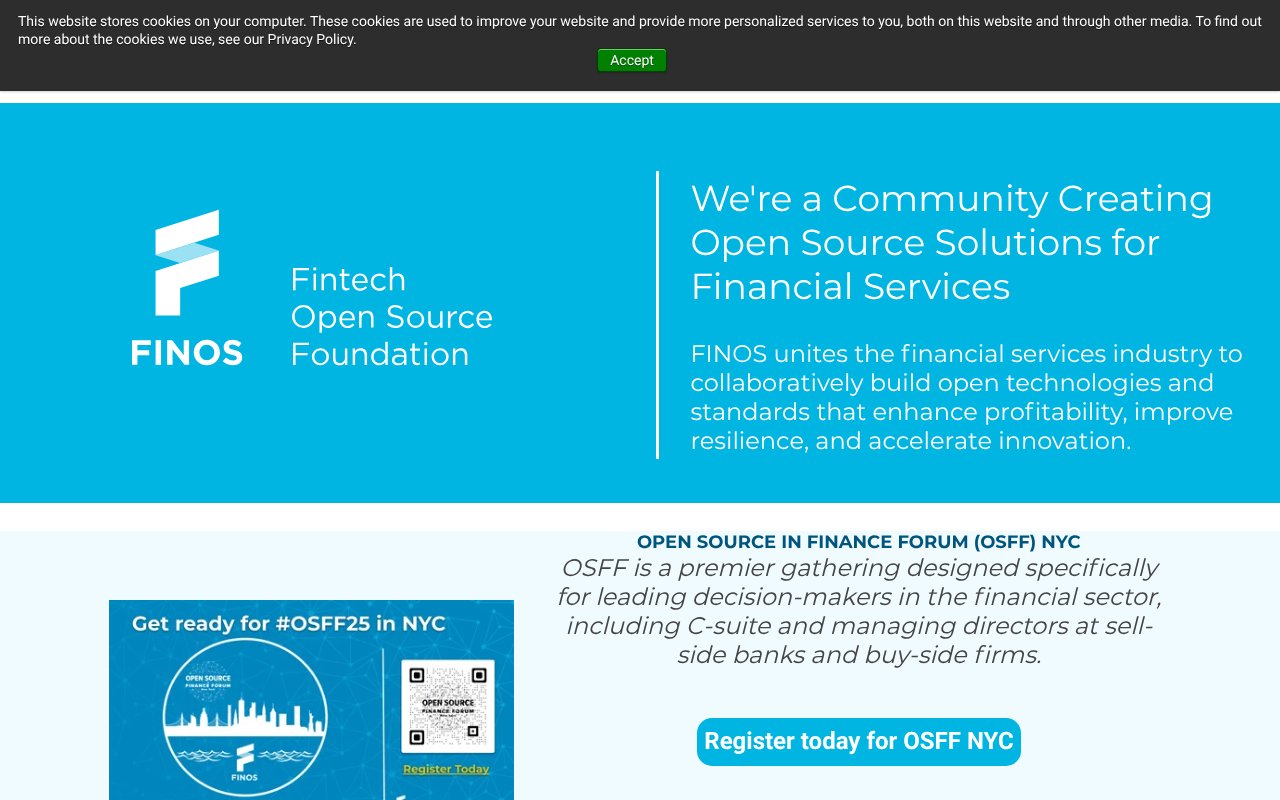 Screenshot of finos.org