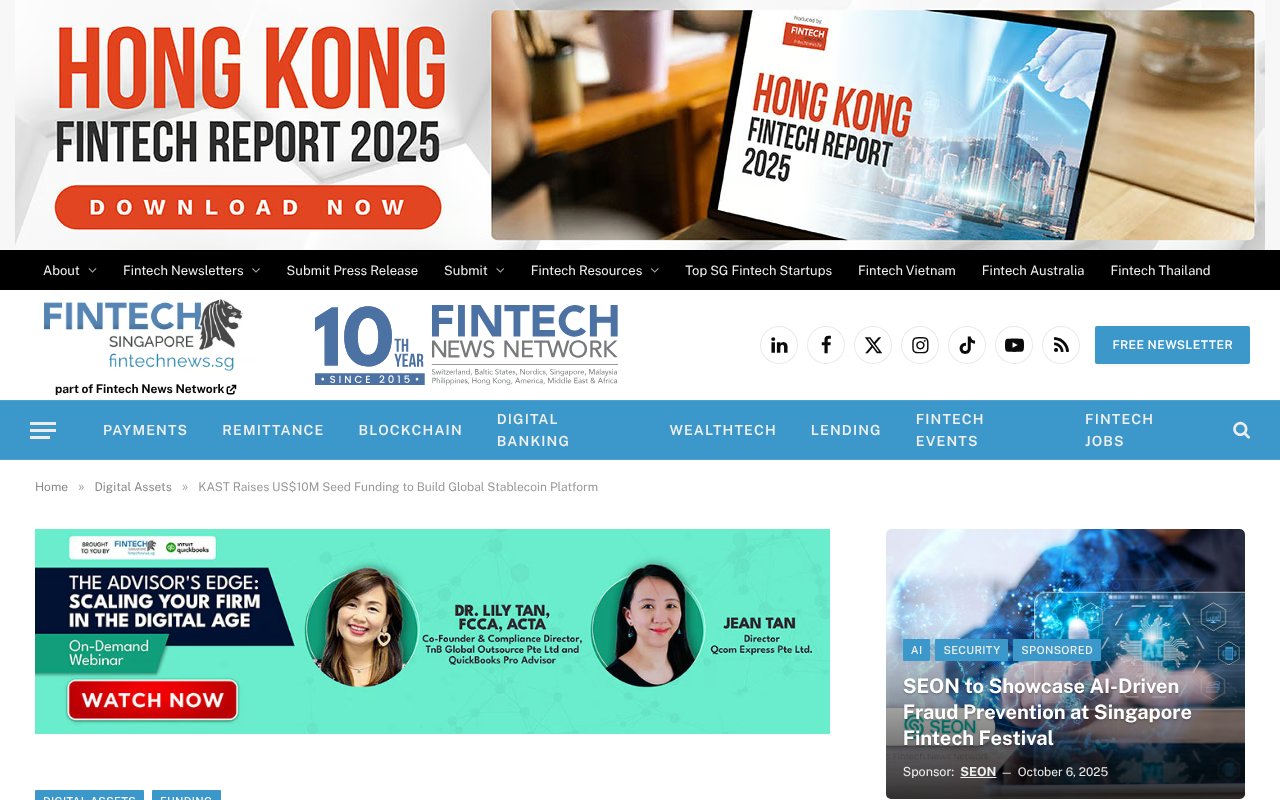Screenshot of fintechnews.sg