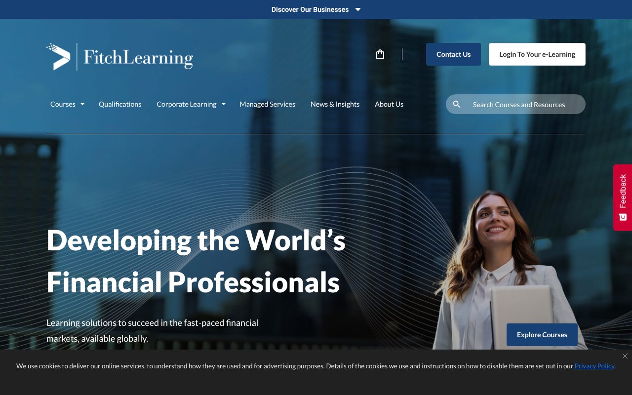 Screenshot of fitchlearning.com