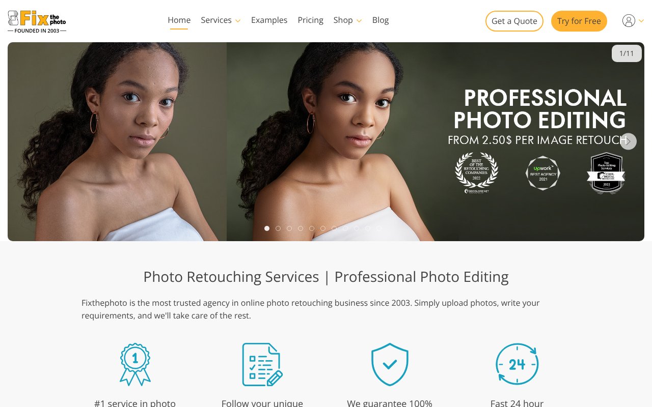 Screenshot of fixthephoto.com