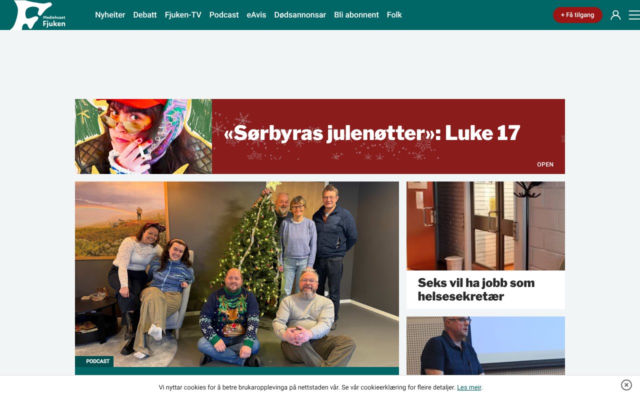 Screenshot of fjuken.no