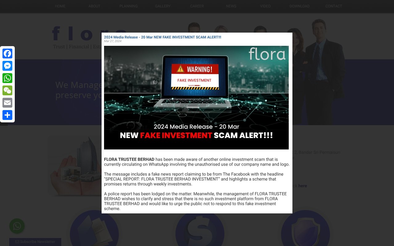 Screenshot of flora.com.my
