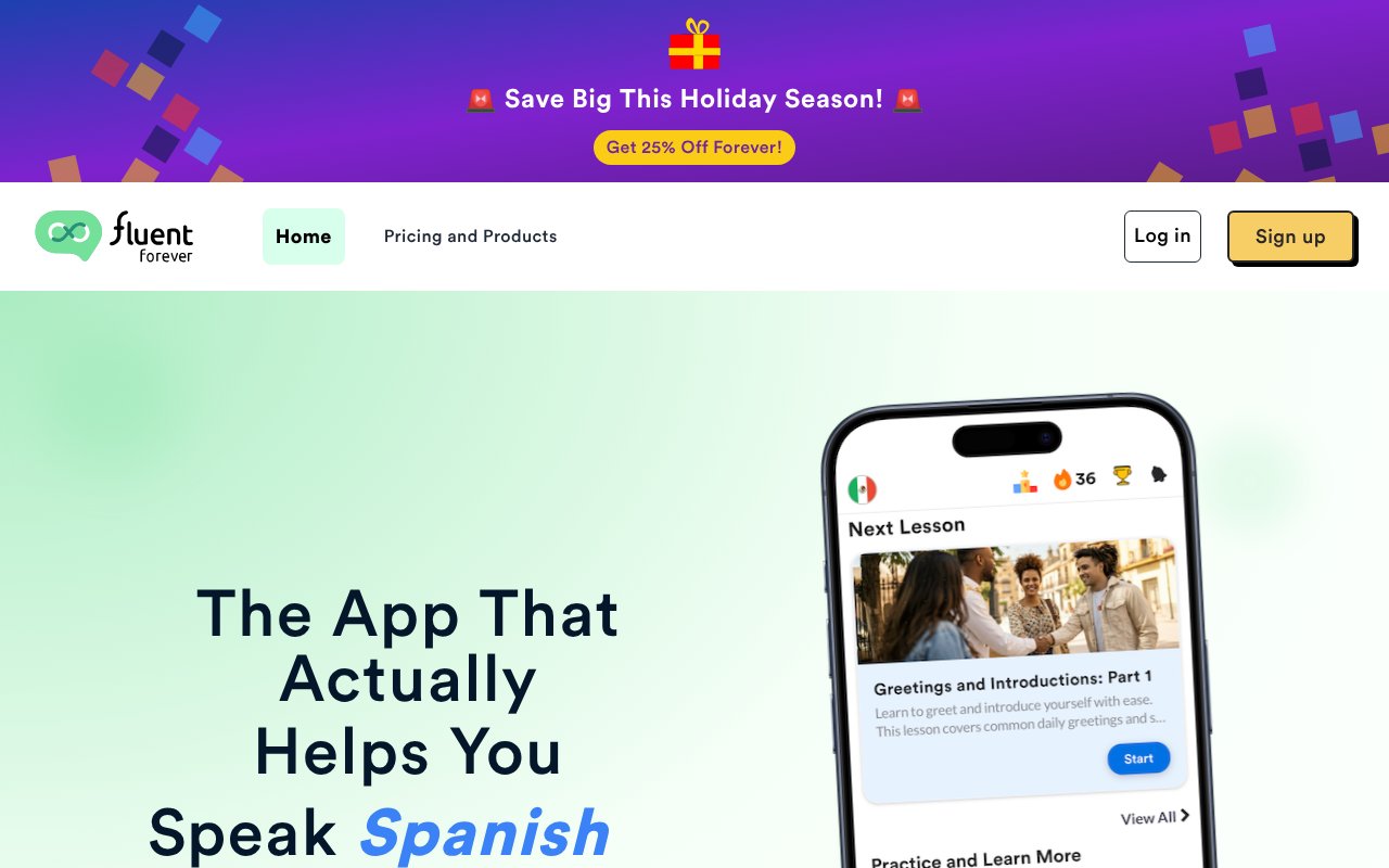 Screenshot of fluent-forever.app
