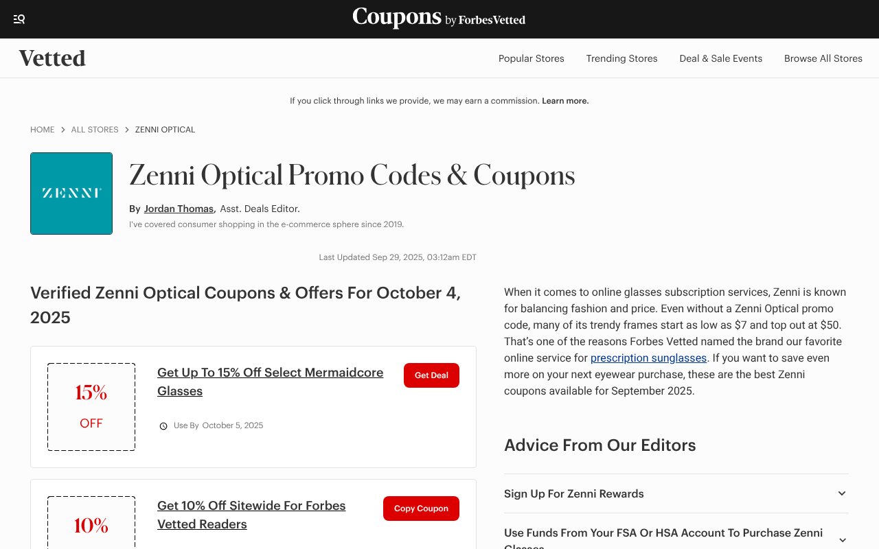 Screenshot of forbescoupons.com