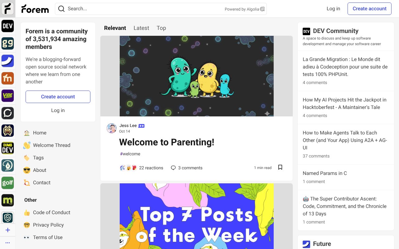 Screenshot of forem.com