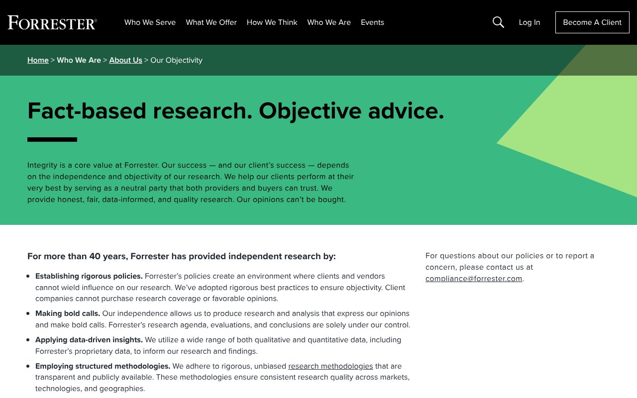 Screenshot of forrester.com