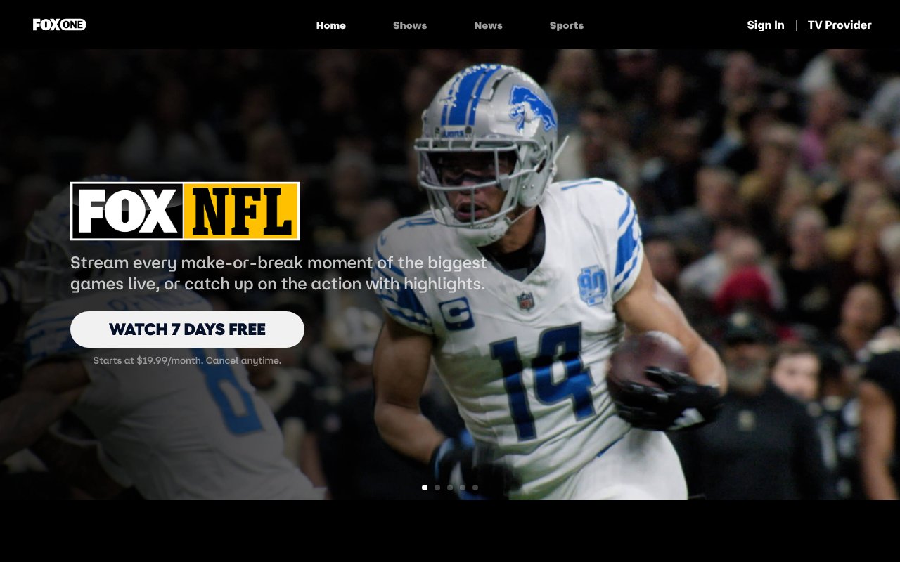 Screenshot of fox.com