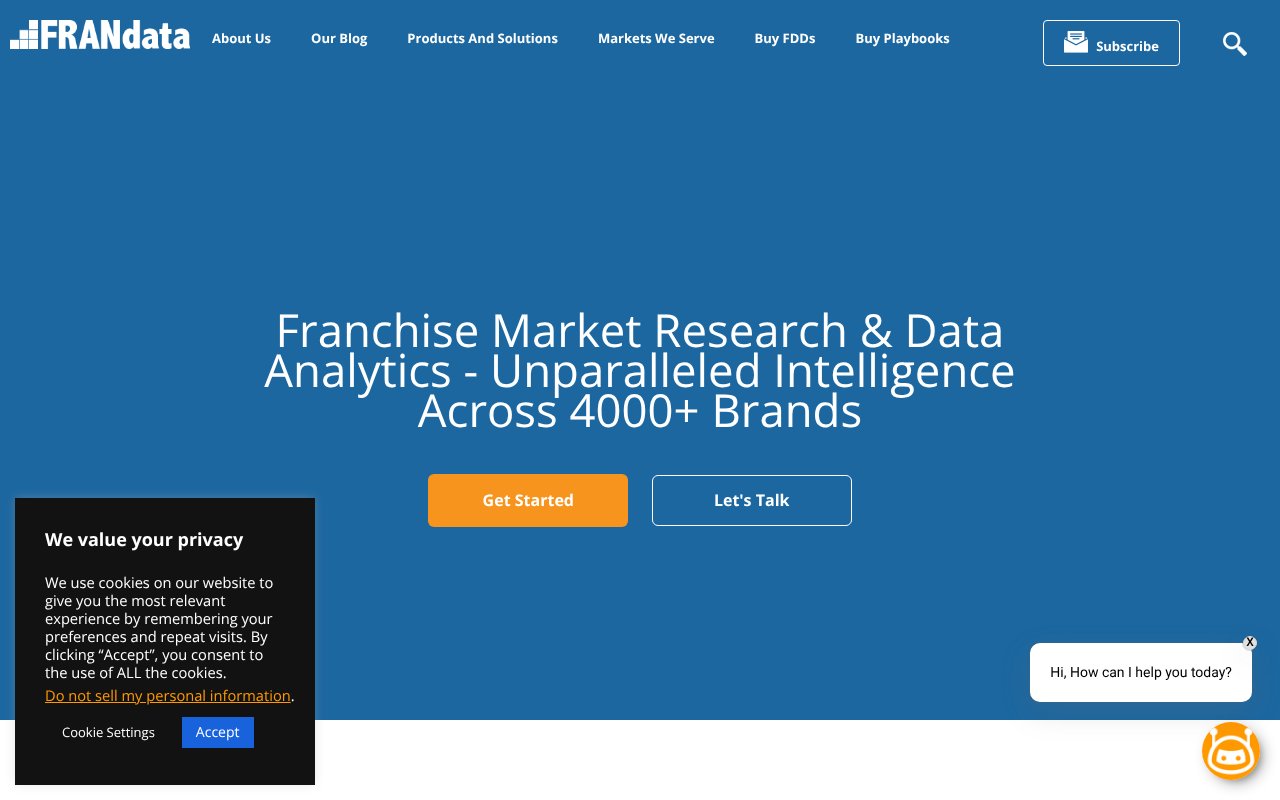 Screenshot of frandata.com