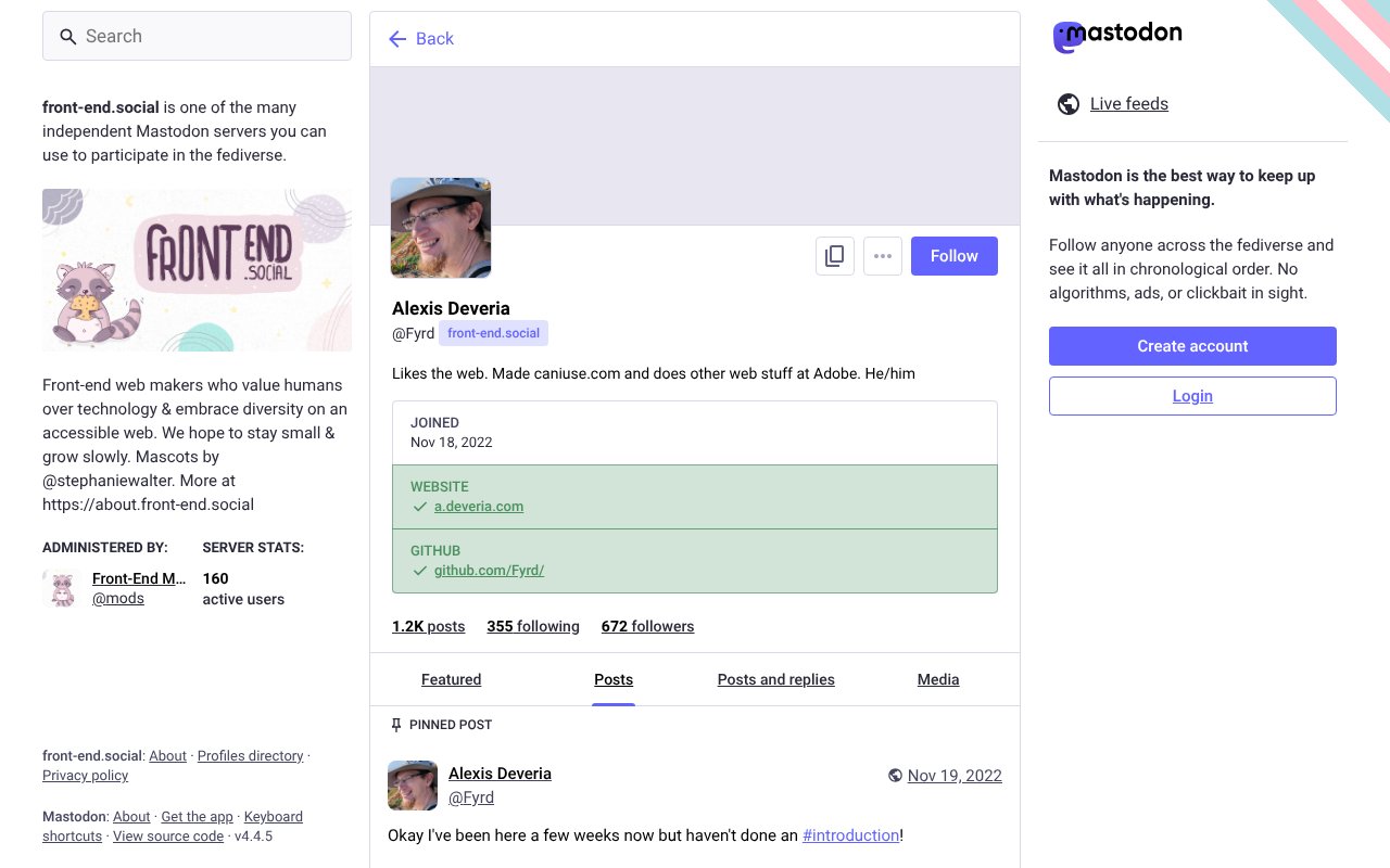 Screenshot of front-end.social