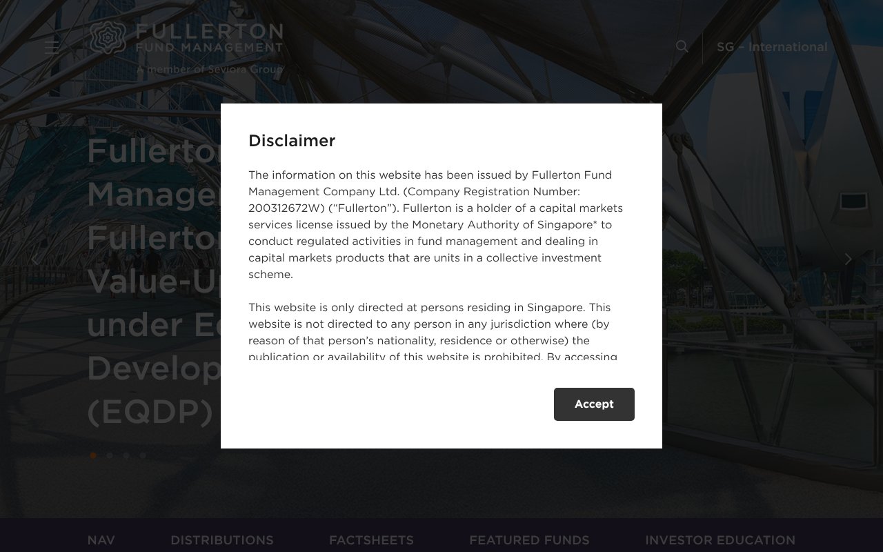 Screenshot of fullerton.com.sg