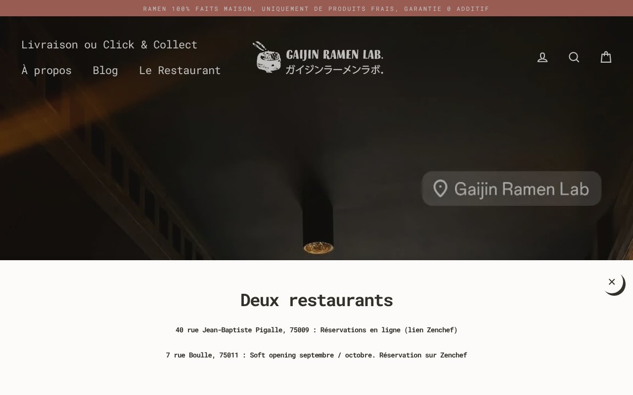 Screenshot of gaijinramenlab.com