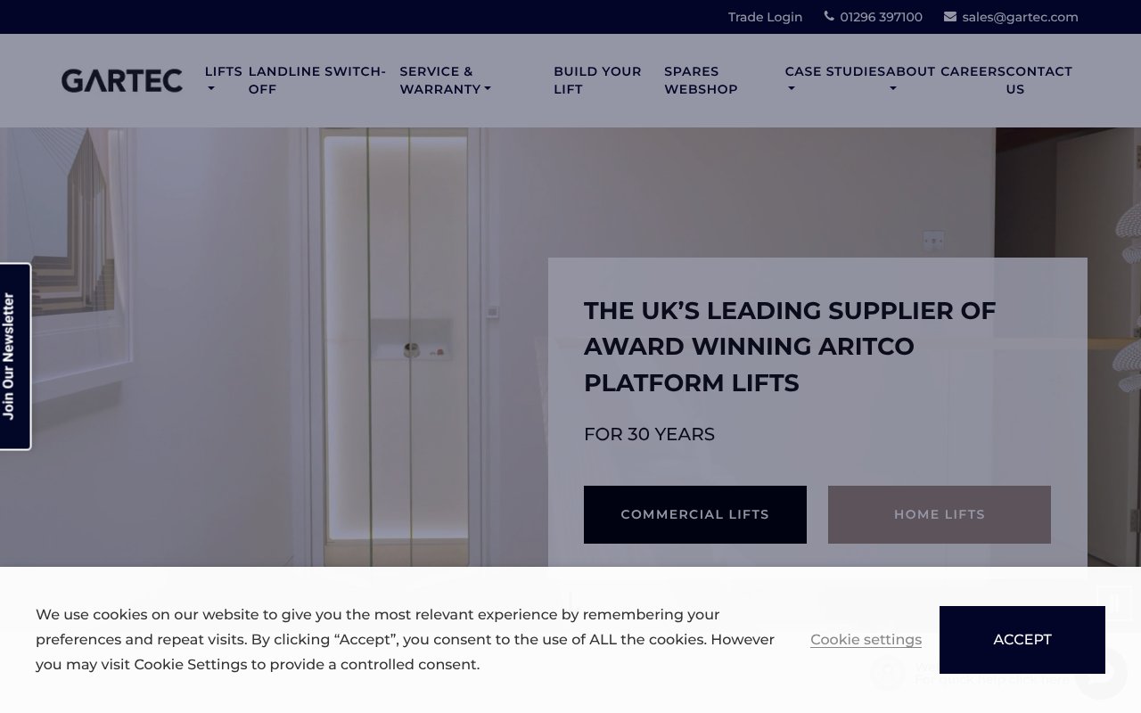 Screenshot of gartec.com