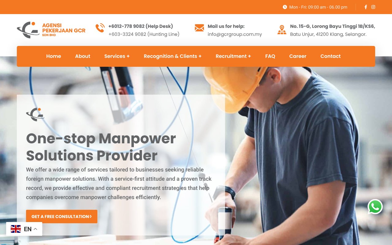 Screenshot of gcrgroup.com.my