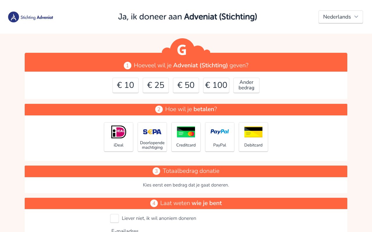 Screenshot of geef.nl