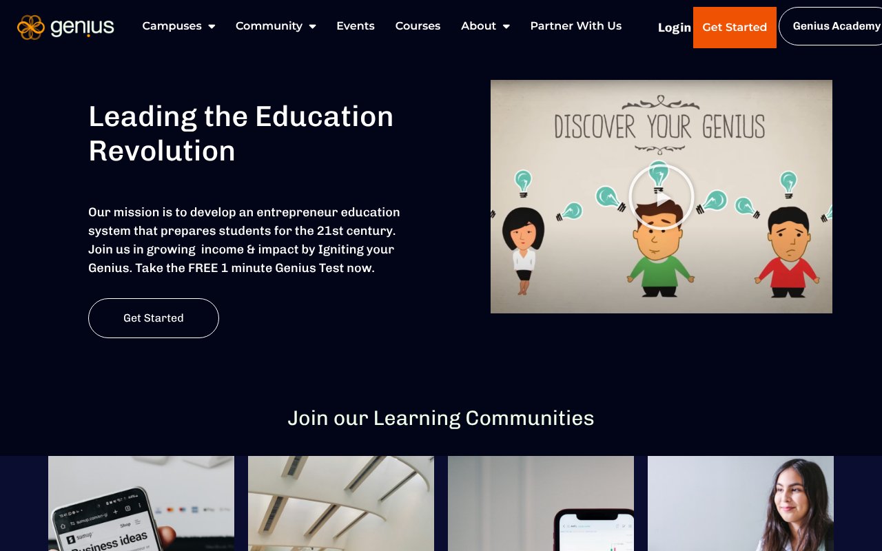 Screenshot of geniusu.com