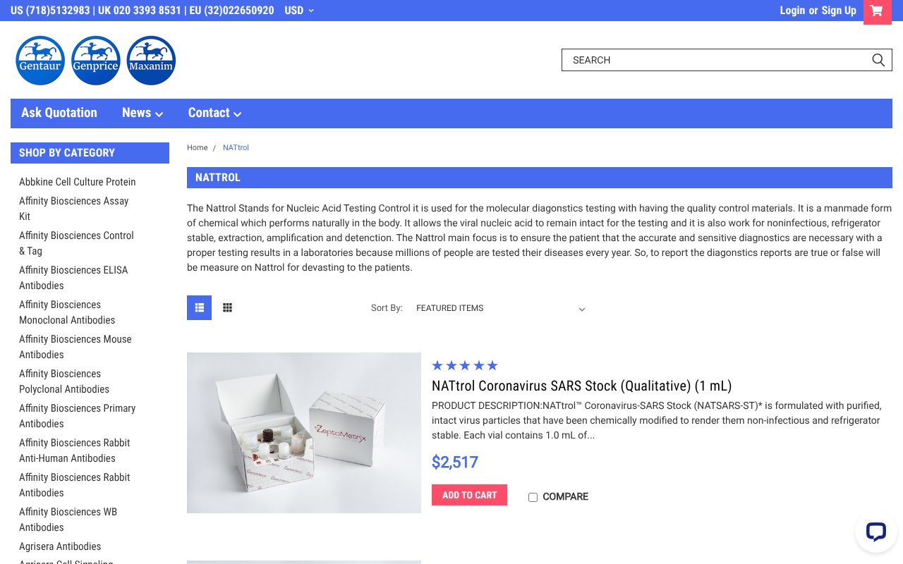 Screenshot of genprice.com