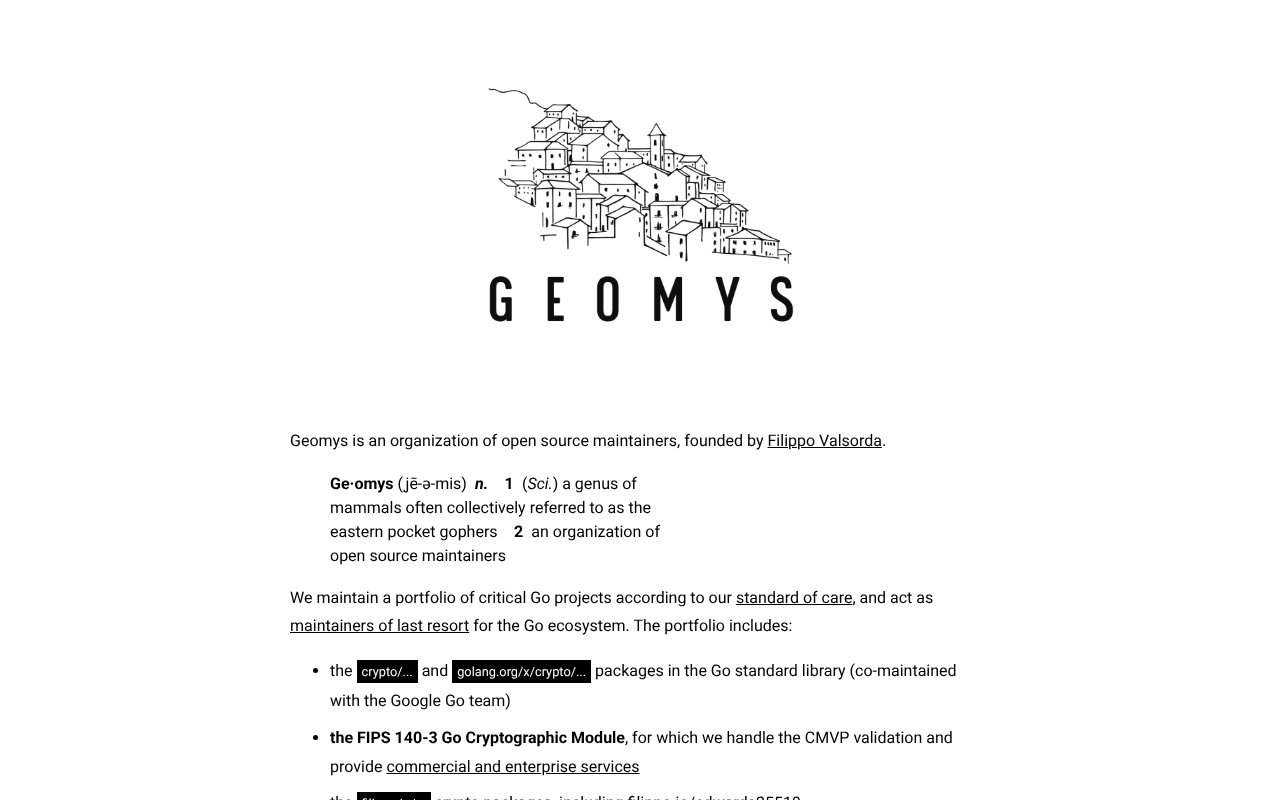 Screenshot of geomys.org