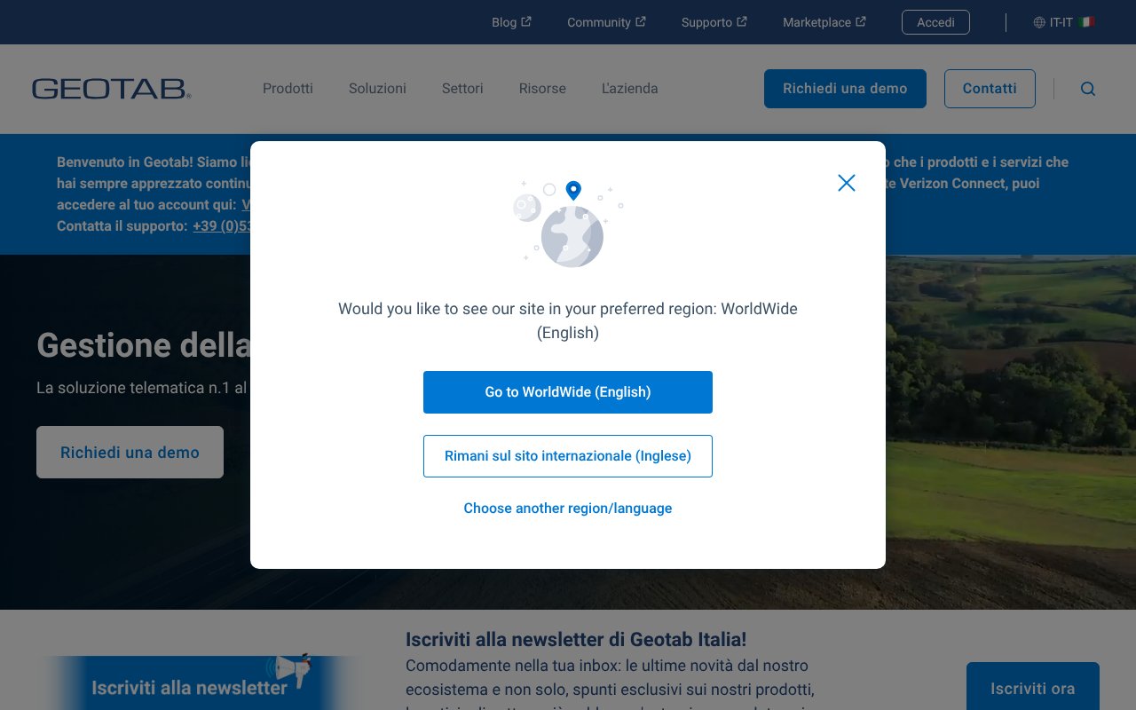 Screenshot of geotab.com