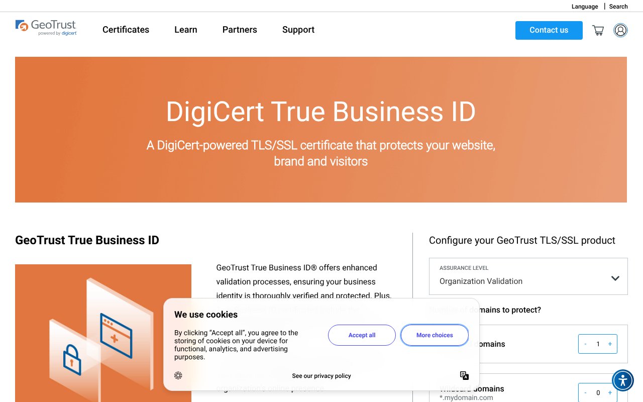 Screenshot of geotrust.com