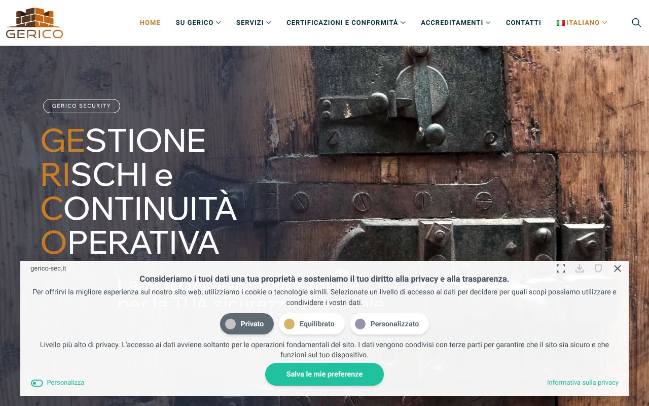 Screenshot of gerico-sec.it