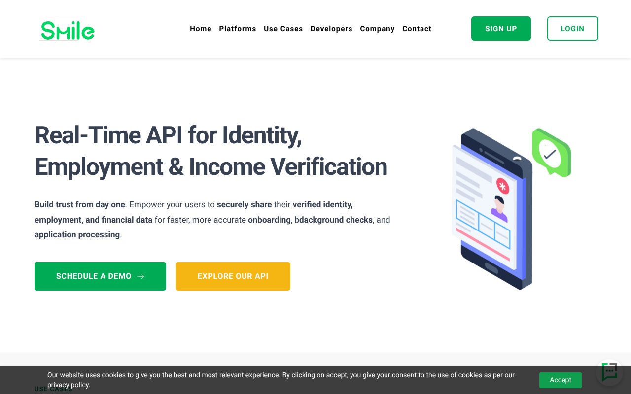 Screenshot of getsmileapi.com