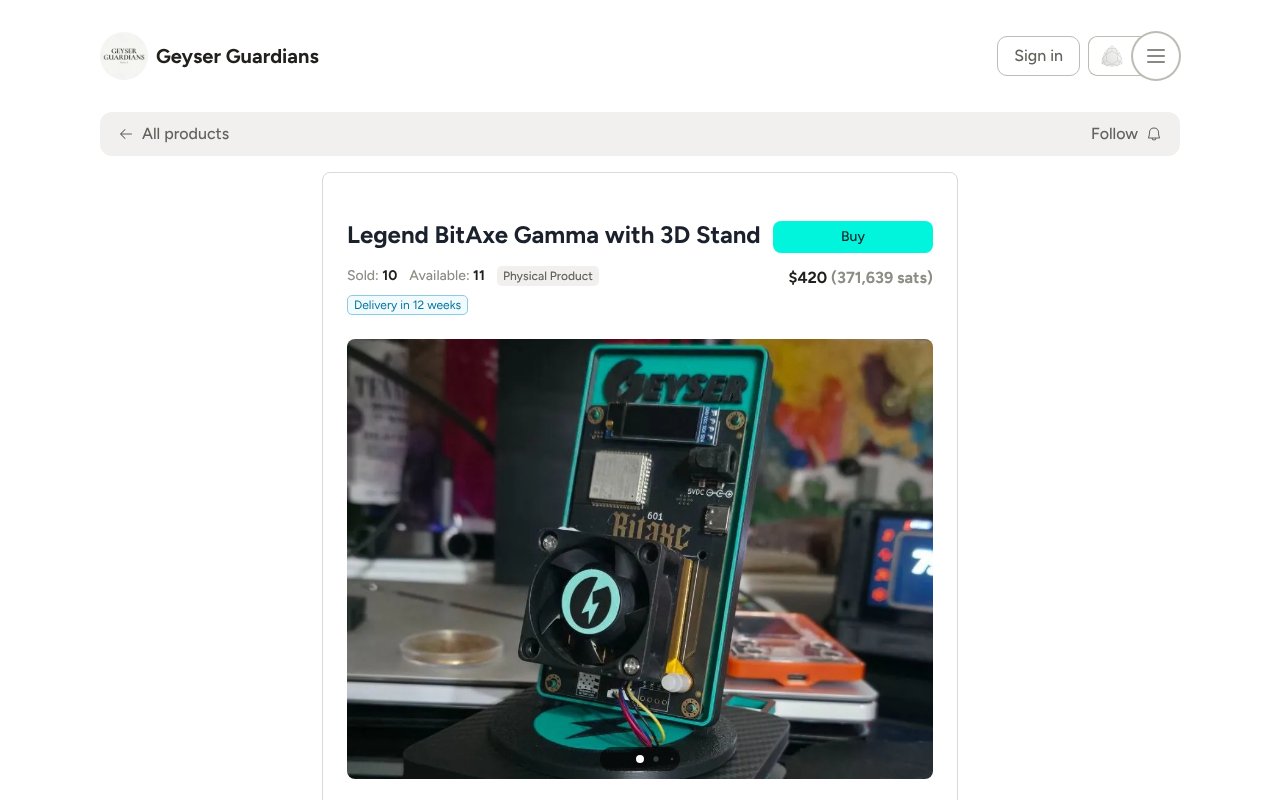 Screenshot of geyser.fund