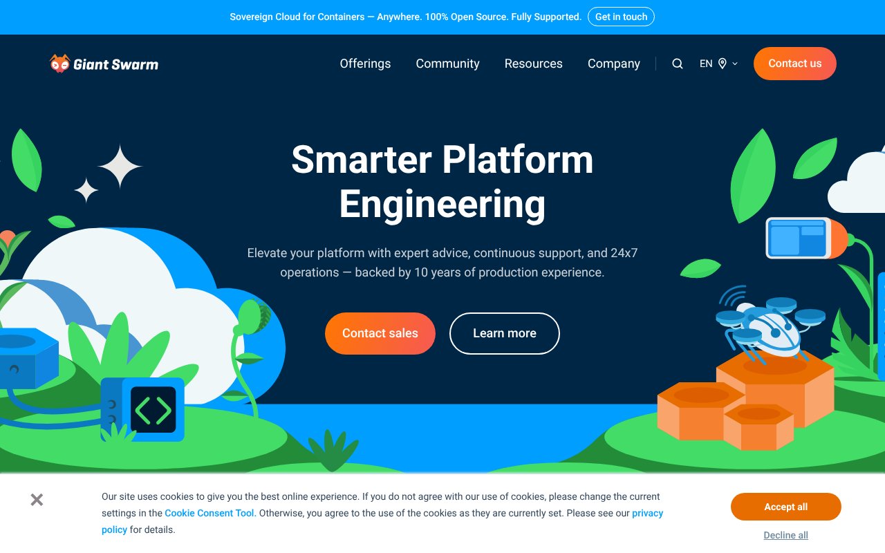Screenshot of giantswarm.io