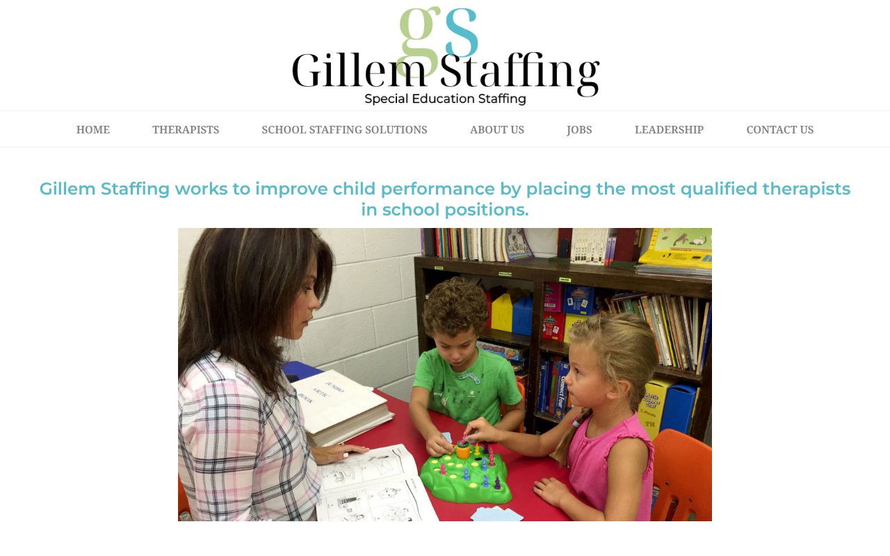 Screenshot of gillemstaffing.com