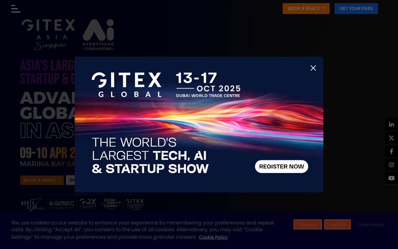 Screenshot of gitexasia.com