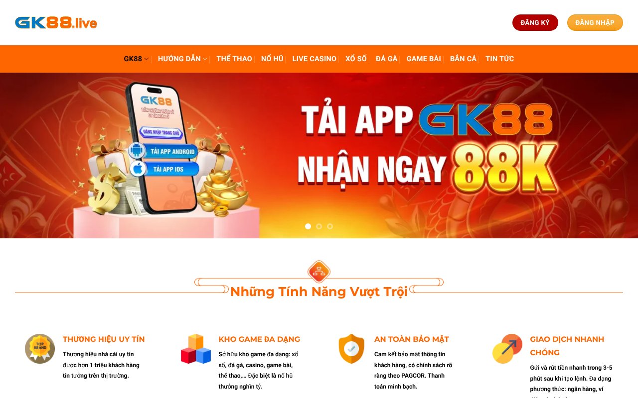 Screenshot of gk88.live