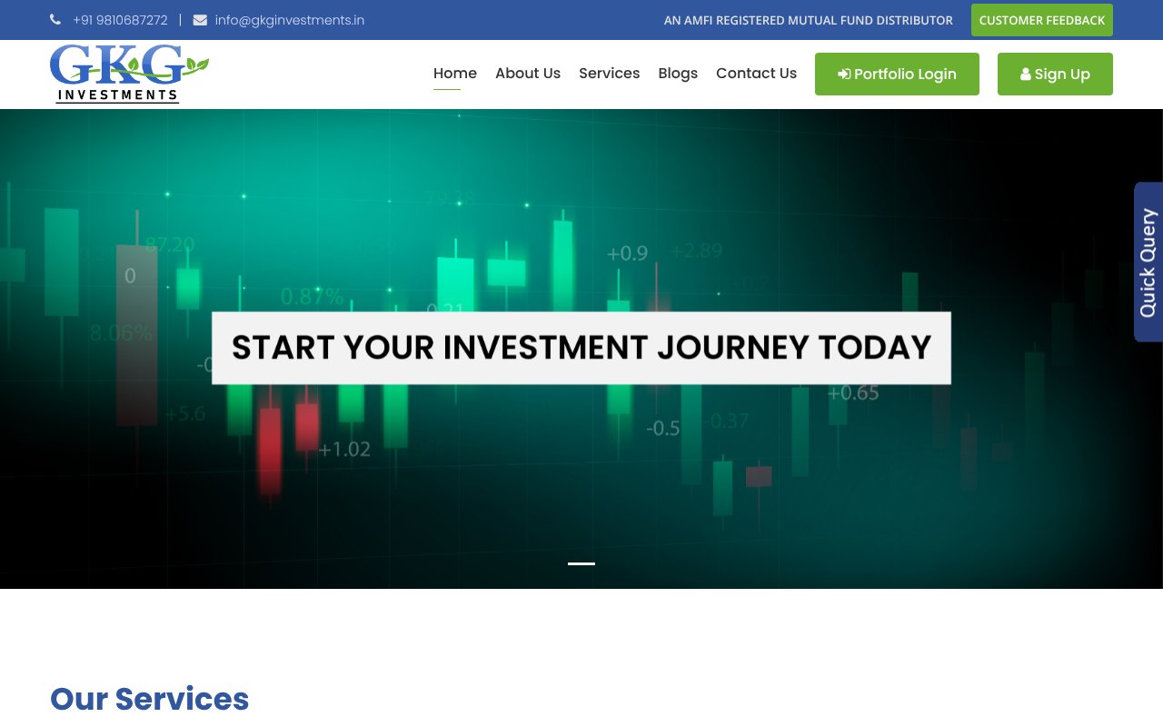 Screenshot of gkginvestments.in