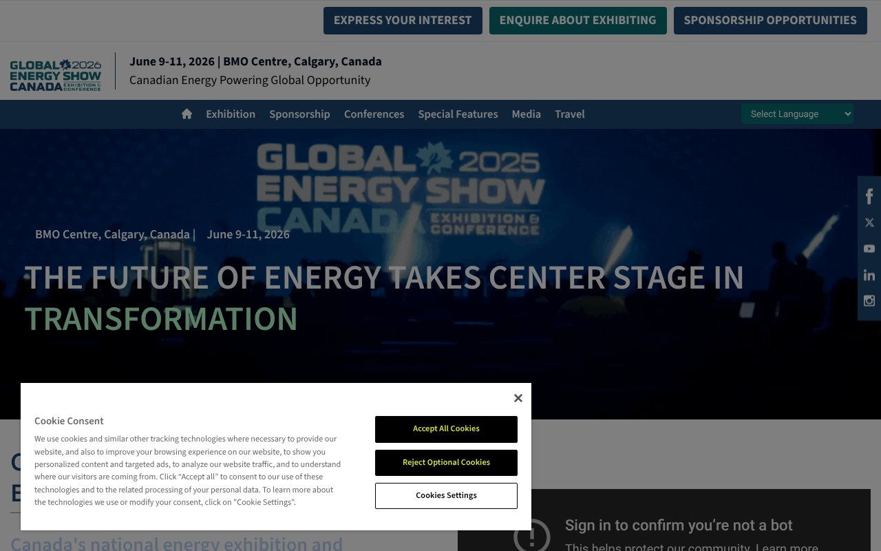 Screenshot of globalenergyshow.com