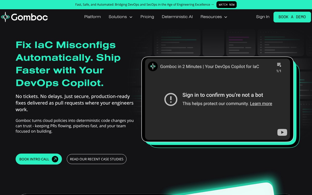 Screenshot of gomboc.ai