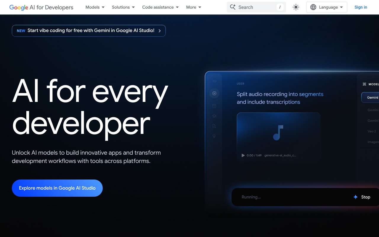 Screenshot of google.dev