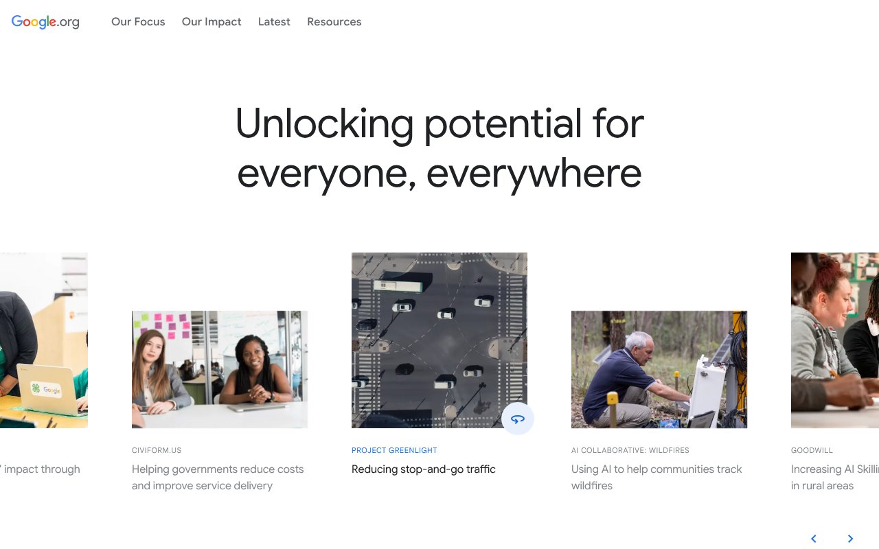 Screenshot of google.org
