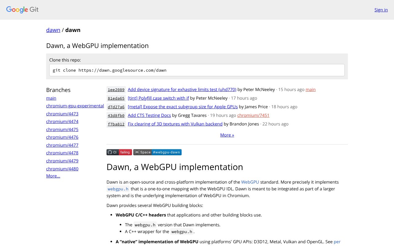 Screenshot of googlesource.com