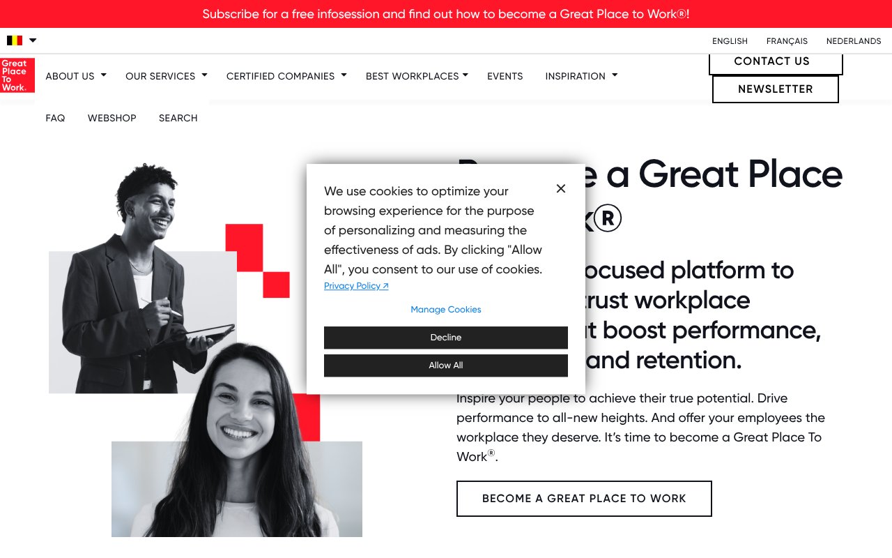 Screenshot of greatplacetowork.be