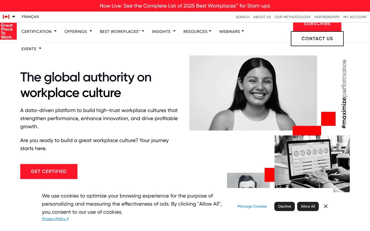 Screenshot of greatplacetowork.ca