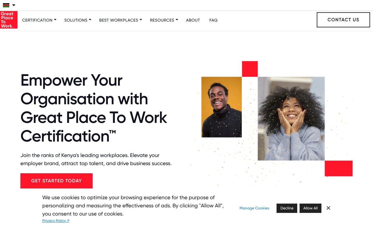 Screenshot of greatplacetowork.co.ke