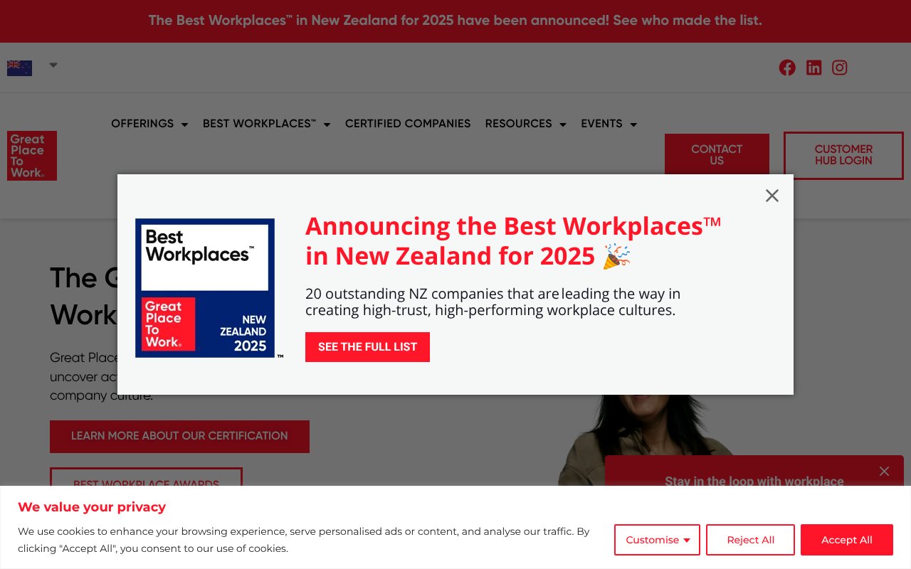 Screenshot of greatplacetowork.co.nz