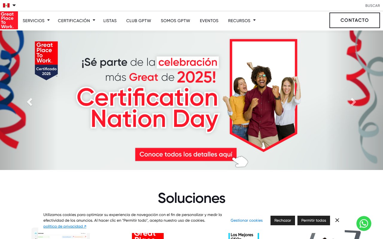 Screenshot of greatplacetowork.com.pe