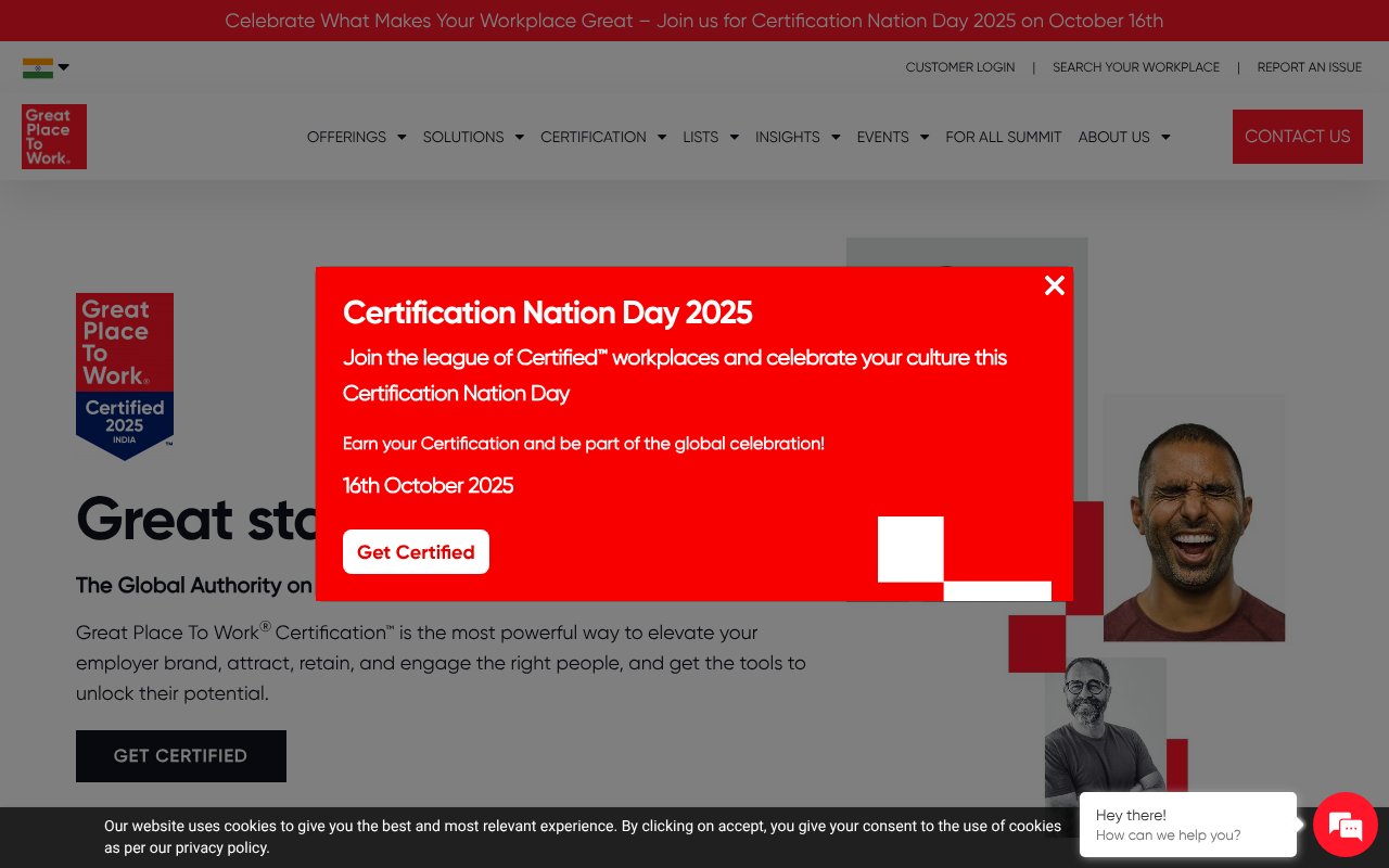 Screenshot of greatplacetowork.in
