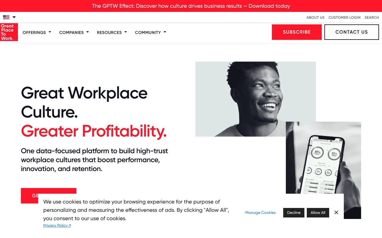 Screenshot of greatplacetowork.net