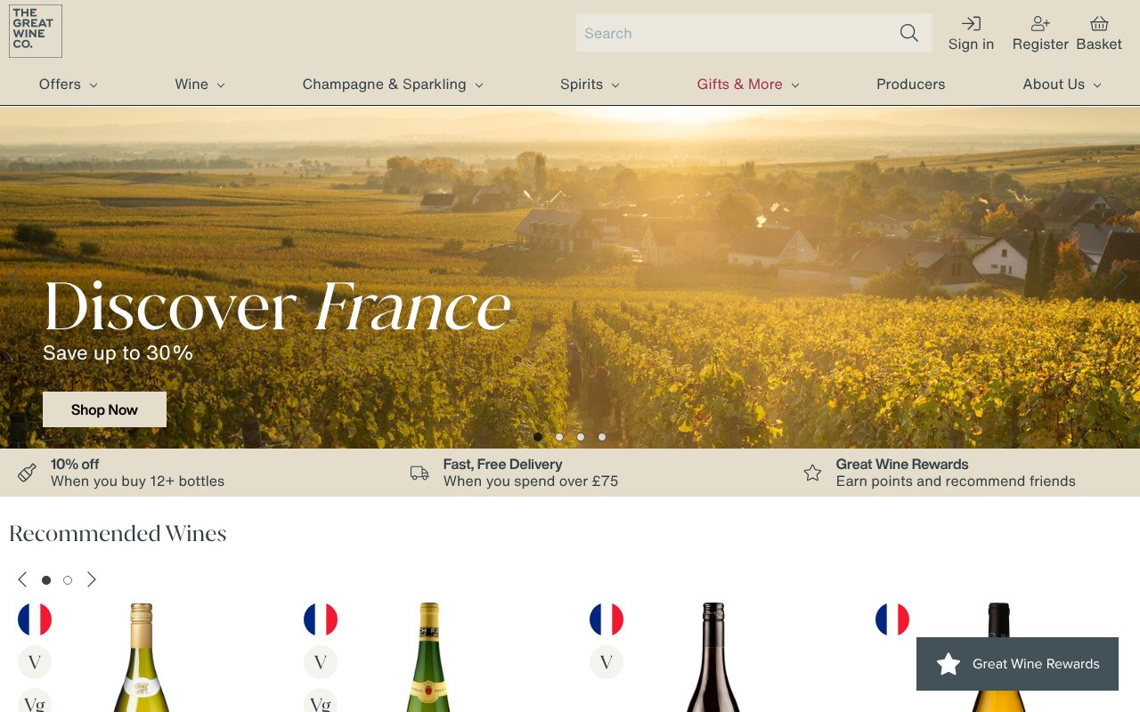 Screenshot of greatwine.co.uk