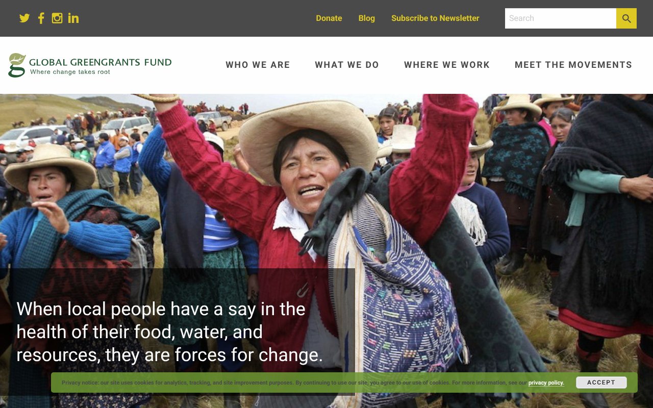 Screenshot of greengrants.org