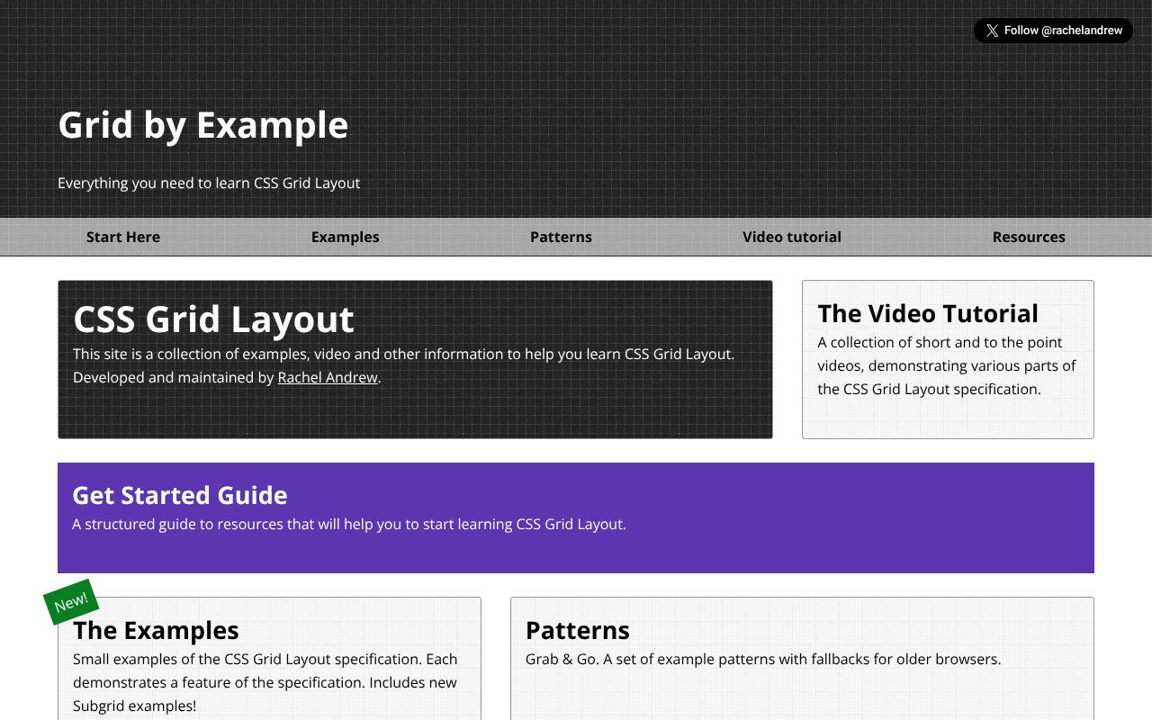 Screenshot of gridbyexample.com