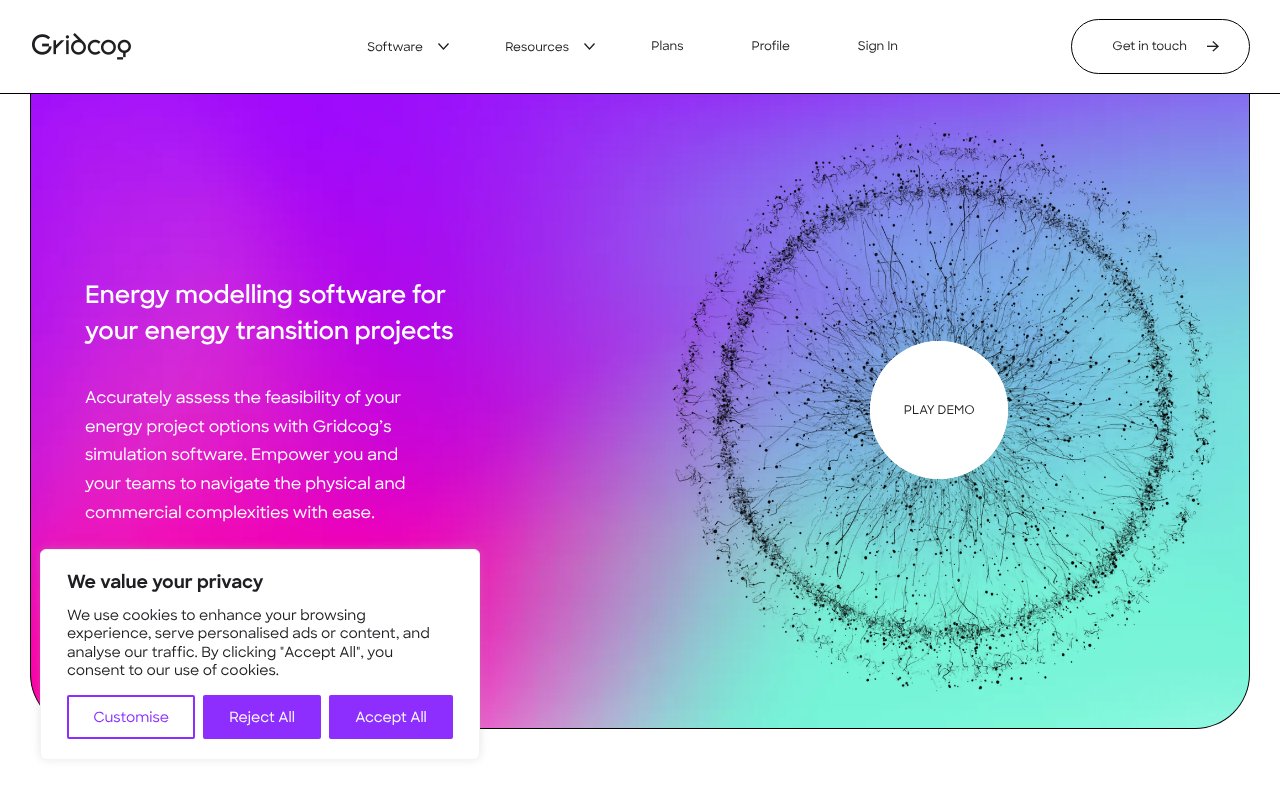 Screenshot of gridcog.com