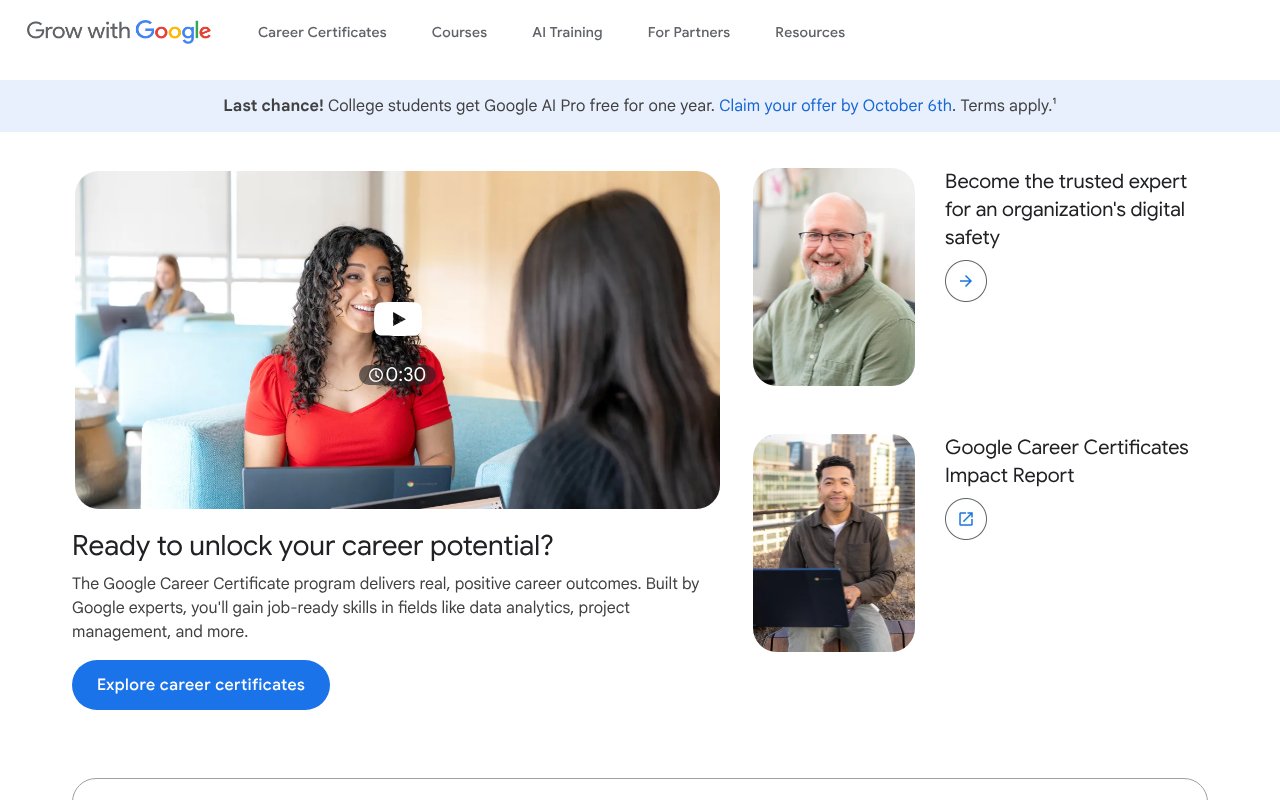 Screenshot of grow.google