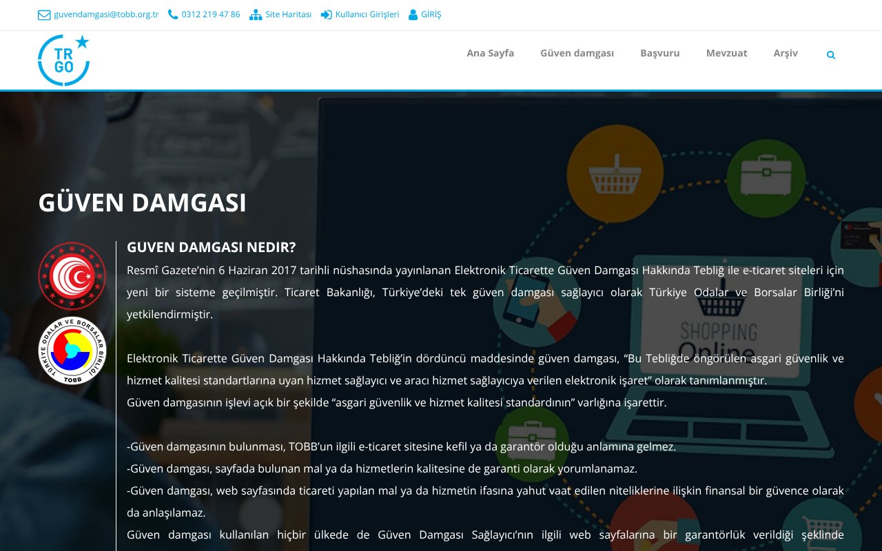 Screenshot of guvendamgasi.org.tr