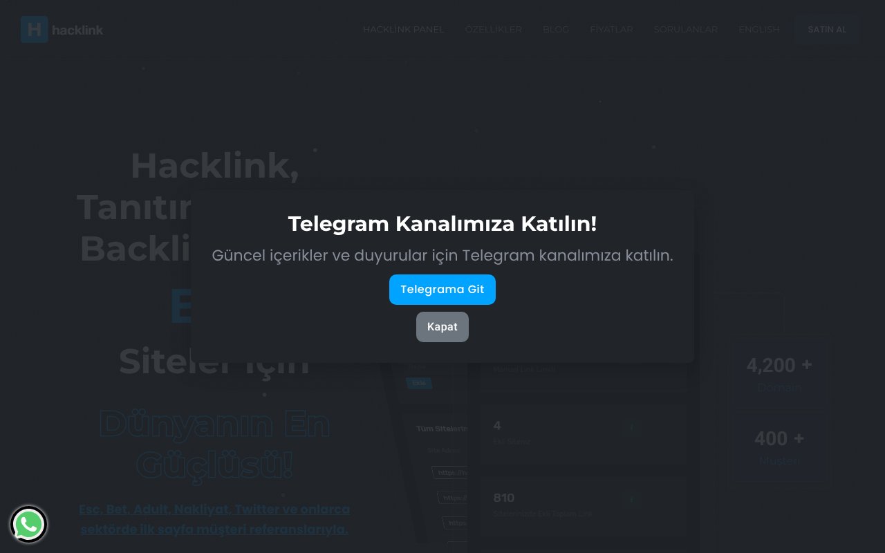 Screenshot of hacklinklive.com